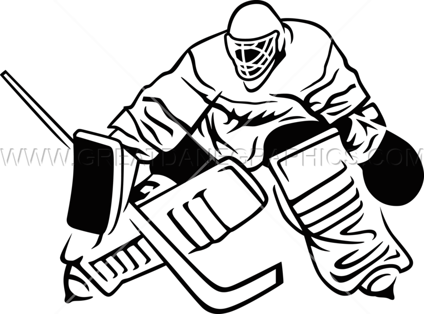 Hockey Clipart Sketch - Ice Hockey Goalie Clipart (825x612)