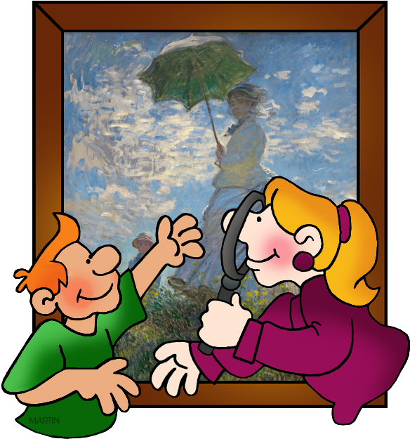 Zebra Clipart Phillip Martin - Woman With A Parasol - Madame Monet And Her Son (614x648)