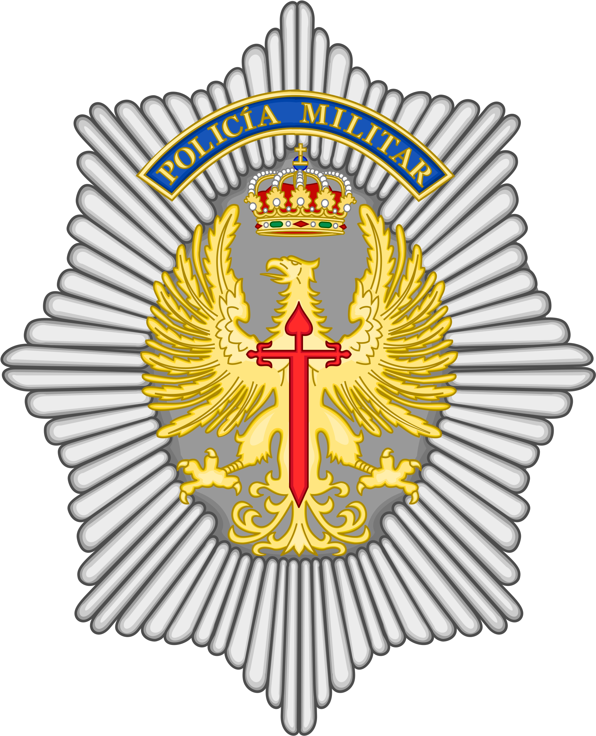 File Emblem And Badge Of The Spanish Army Military - Spain Military Police Logo (2000x2461)
