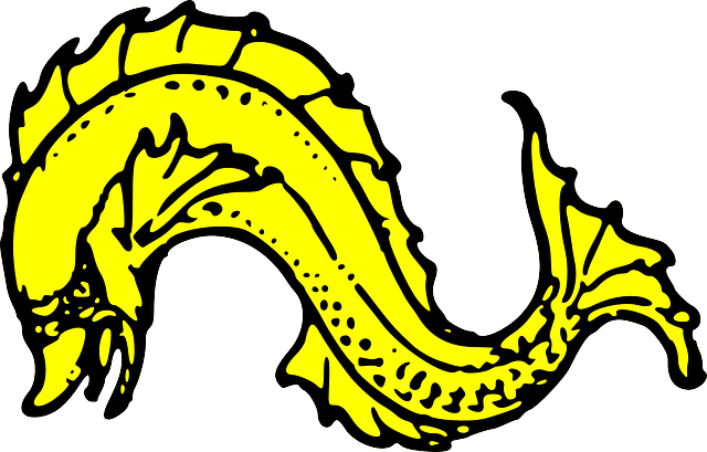 Arms Symbol, Shield, Dolphin, Swimming, Gold, Coat, - Dolphin On A Shield (640x409)