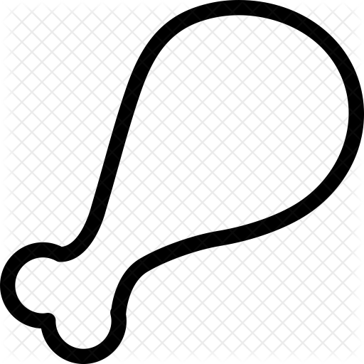 Drumstick Icon - Chicken Leg Outline (512x512)