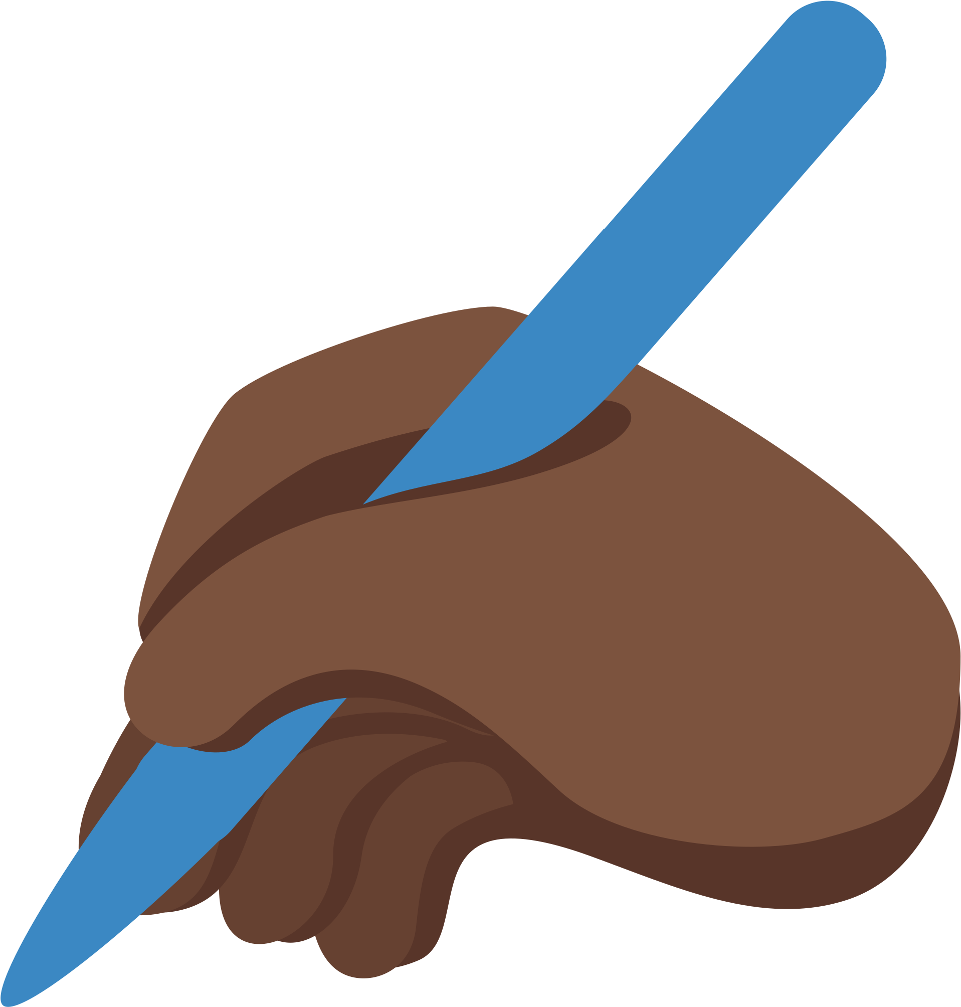 Writing Hand Sticker By Twitterverified Account - Black Writing Hand Emoji (2048x2048)