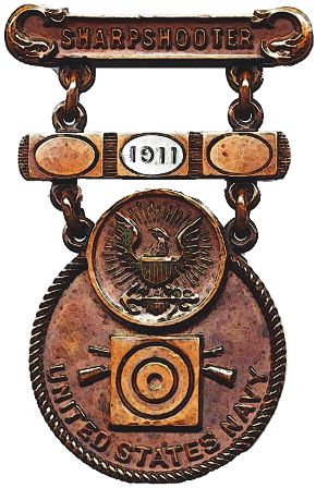 Navy Sharpshooter's Badge With Qualification Year Clasp - Medal (290x448)