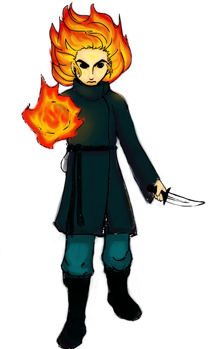 Half-elf Sorcerer By Klimaanlage - Cartoon (685x1167)