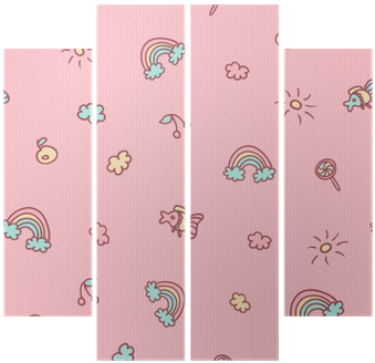 Quadríptico Padrão De Desenho Vetorial Sem Costura - Octopus (400x400)