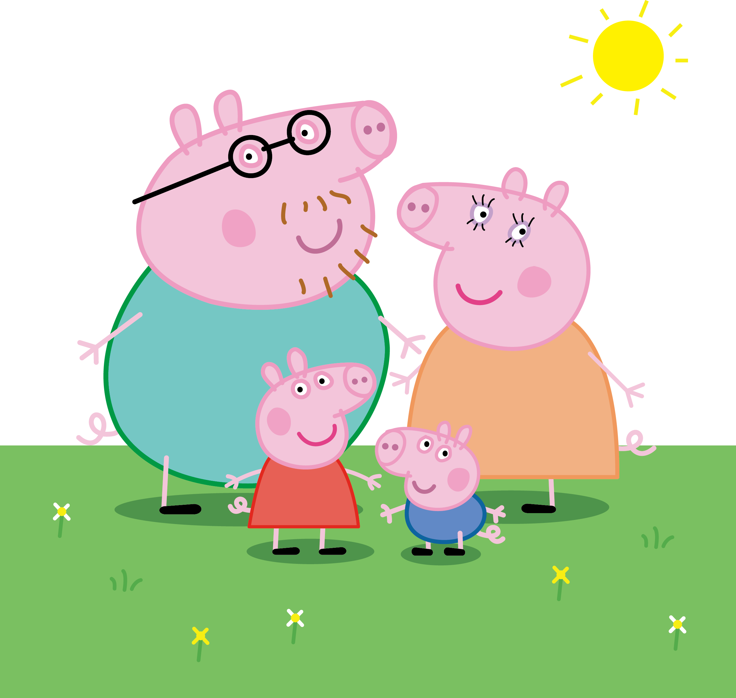 Daddy Pig Domestic Pig Drawing Clip Art - Peppa Pig Family (2480x2352)