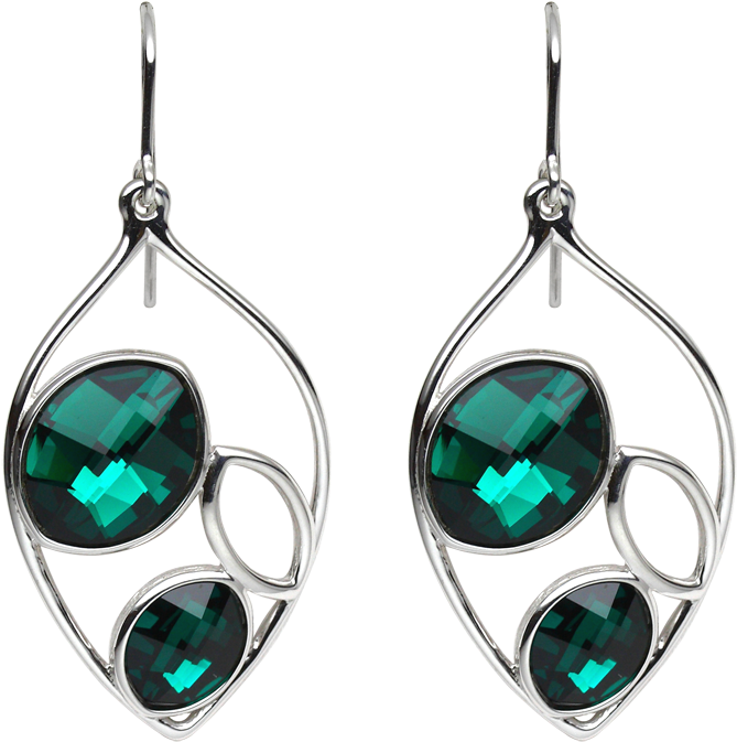 Earringsilver 925/000 Rhodium Platedswarovski Crystal - Earrings (800x800)