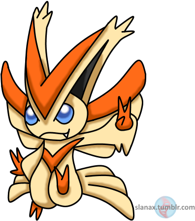 Photo Mega Victini Psychic/fire - Cartoon (450x450)