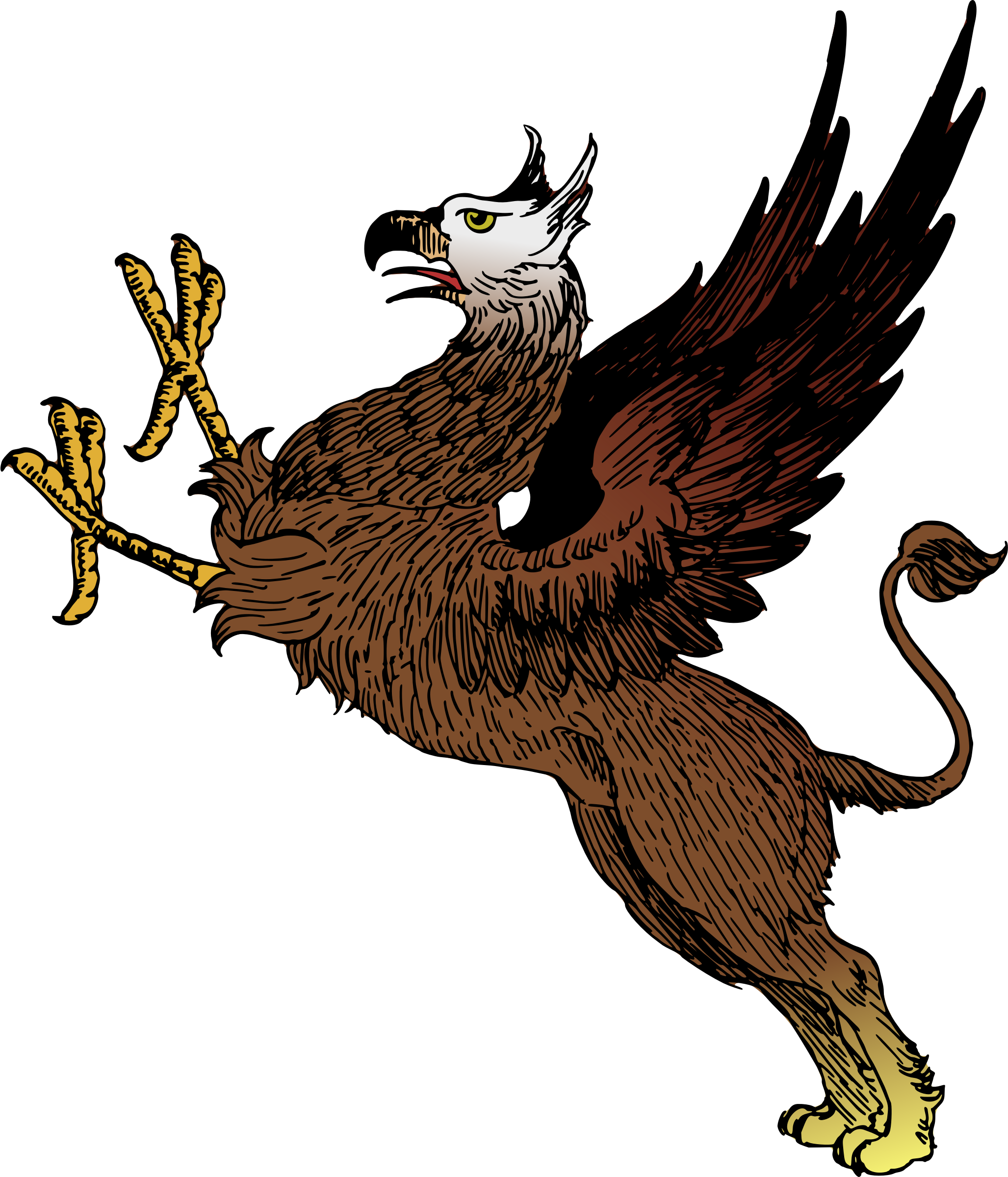 Big Image - Griffin Silhouette - (2055x2400) Png Clipart Download. 
