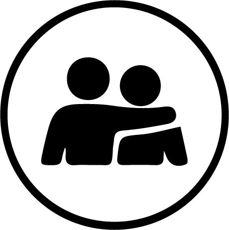 Compassion-icon - Arm Around Shoulder Icon (460x462)