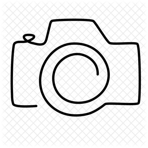 Camera, Photo, Travel Icon - Line Art (512x512)