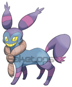Eerieon By Faketops - Fakemon Eevee Poison Evolution (400x400)