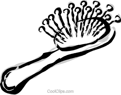 Amazing Cool Black White Pictures Haarbürste Vektor - Clipart Escova De Cabelo (480x375)