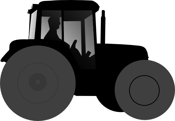 John Deere Tractor Clipart - Black Tractor Clip Art (600x416)