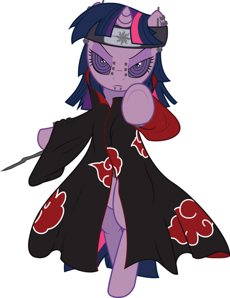 Pony Naruto Uzumaki Pinkie Pie Twilight Sparkle Sasuke - Mlp Naruto Akatsuki (786x1017)