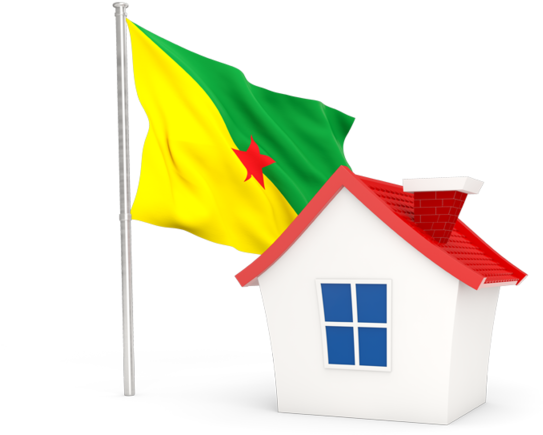 Illustration Of Flag Of French Guiana - Philippine Flag With House (640x480)