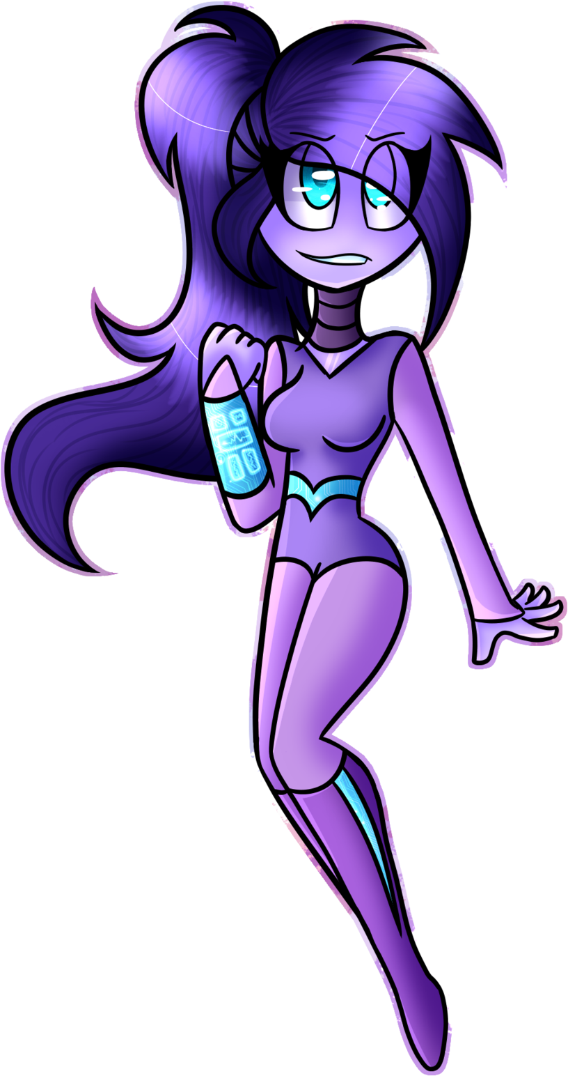 Robot Oc Violet By Electric-harmony - Cartoon (1024x1677)