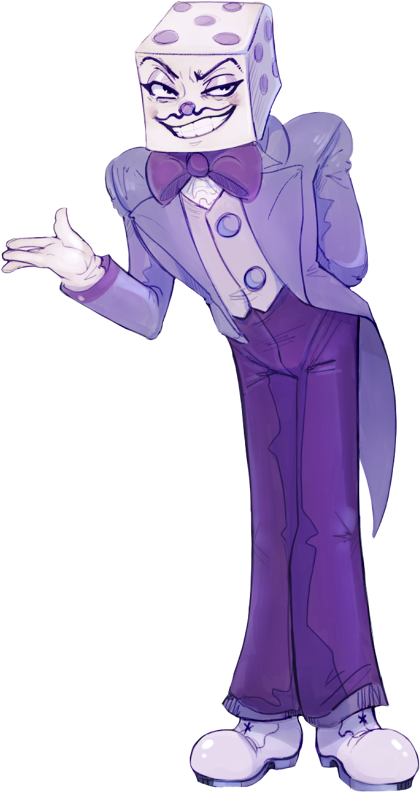 Clothing Fictional Character Purple Cartoon Violet - Cuphead King Dice Fanart (540x803)