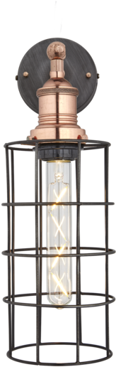 Brooklyn Wire Cage Wall Light - Industville Cgecy Simple Vintage Cage Wire Pendant (600x600)