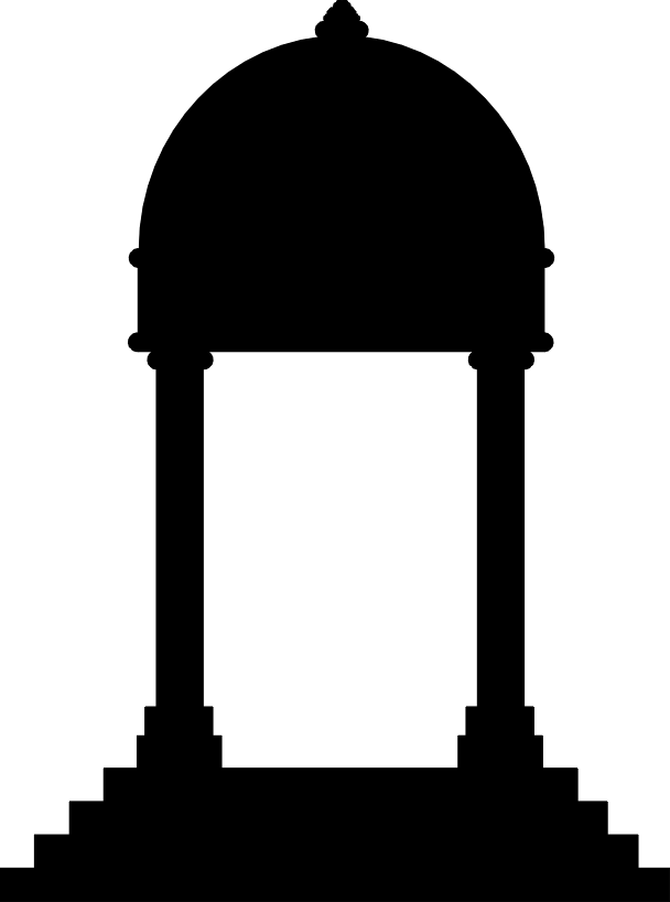 Black & White Clipart Temple - Temple Clip Art (608x818)