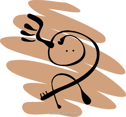 People Petroglyphs Royalty Free Vector Clip Art Illustration - Illustration (480x445)