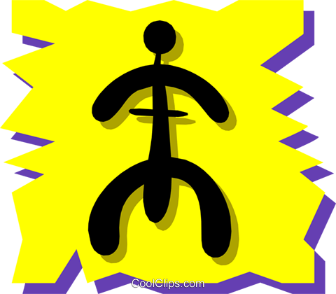 People Petroglyphs Royalty Free Vector Clip Art Illustration - Illustration (480x420)