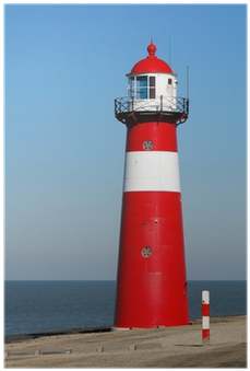 Red Lighthouse In Zeeland, Netherlands Poster • Pixers® - Westkapelle Lighthouse (400x400)