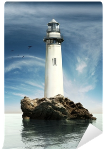 Day View Of A Old Lighthouse On A Rock Island Wall - Lighthouse (400x400)