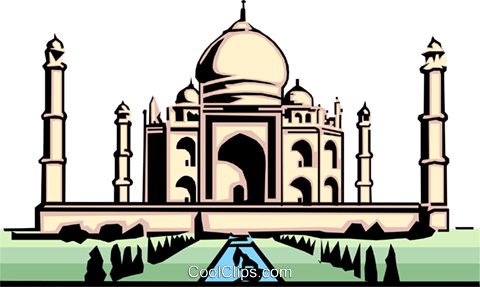 Taj Mahal Royalty Free Vector Clip Art Illustration - Clip Art Taj Mahal (480x287)