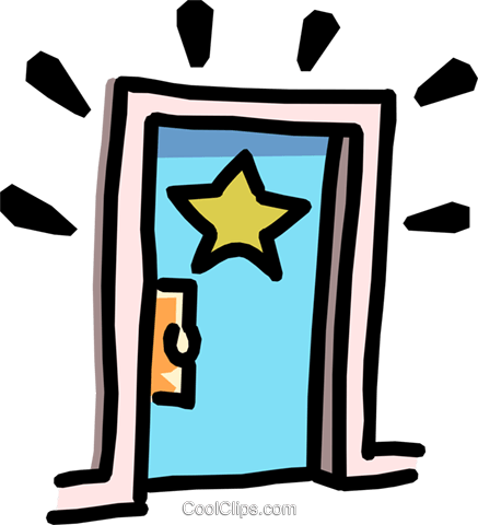 Stars Dressing Room Door Royalty Free Vector Clip Art - School Door Clip Art (437x480)