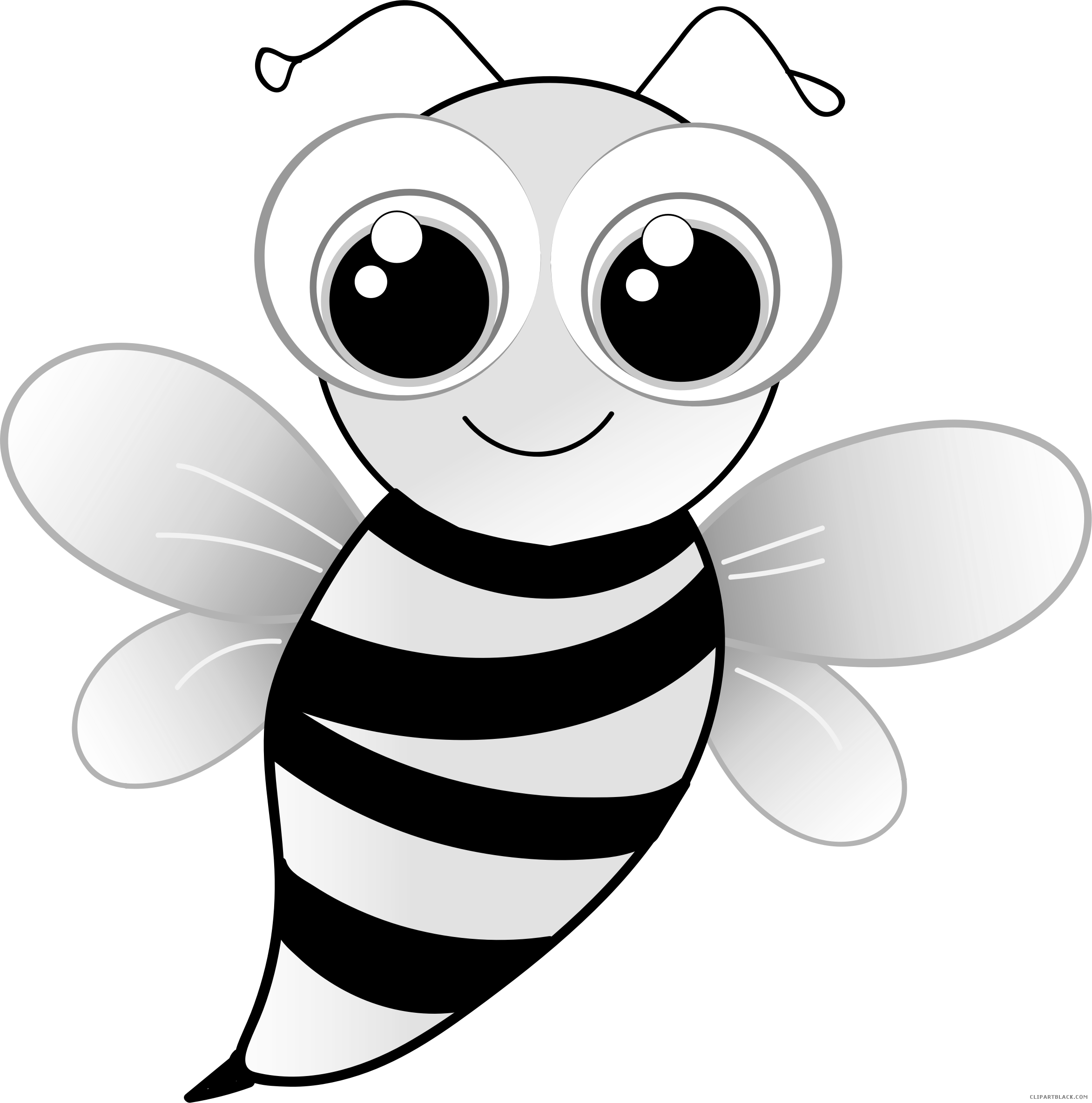 High Quality Bee Animal Free Black White Clipart Images - Like A Bee Quote (2346x2372)