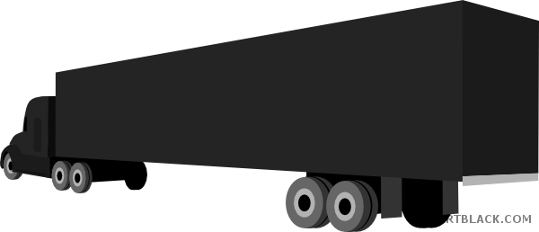 Grayscale Truck Transportation Free Black White Clipart - Truck (600x258)