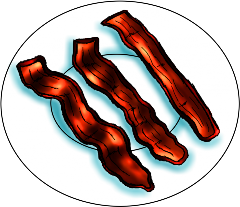 Roast Clipart Entree - Bacon On A Plate Clipart (1024x879)