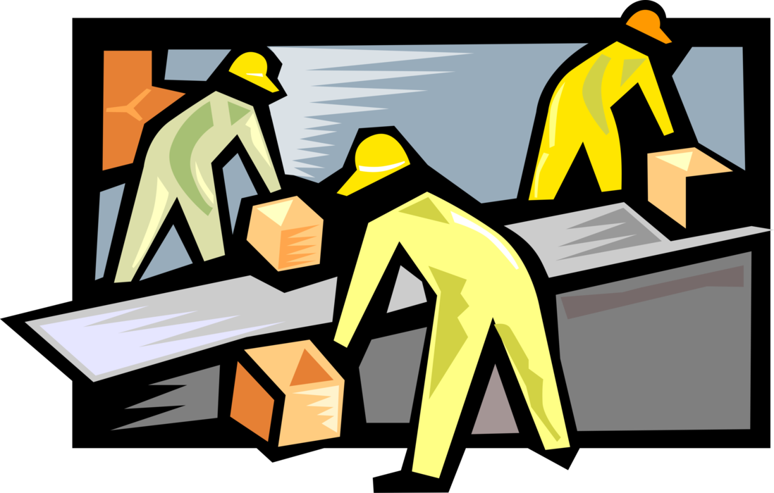 Vector Illustration Of Assembly Line Factory Workers Productivity Examples 1098x700 Png Clipart Download