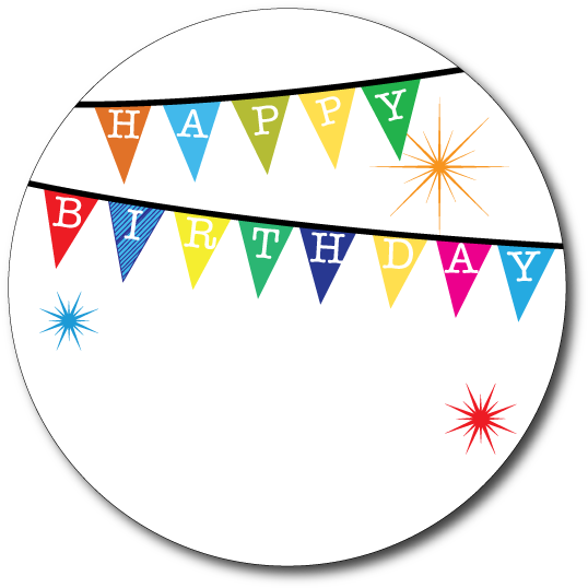 Birthday Bunting Gift Labels - Birthday (567x567)