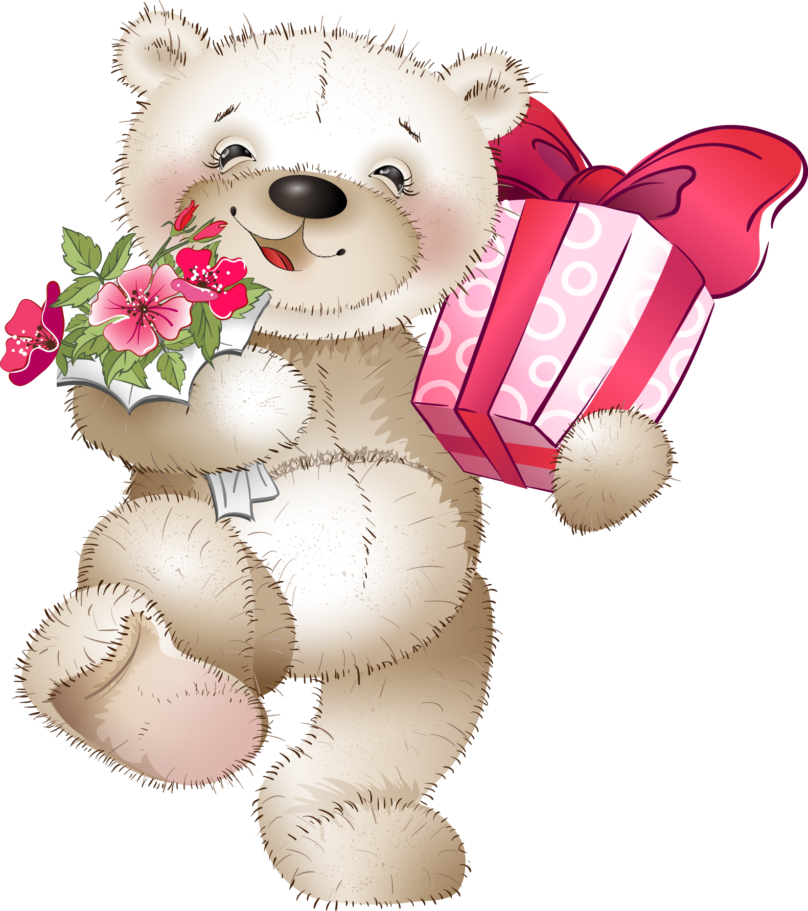 Birthday Holiday Animation Greeting Card - Teddy Bear Birthday Png (1581x1784)
