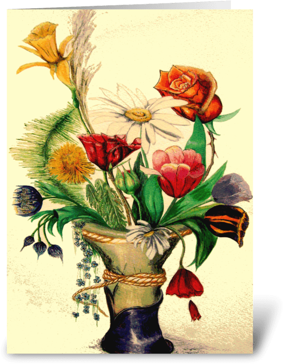 A Gathering Of Flowers Greeting Card - Bouquet (700x792)
