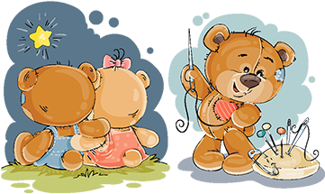 Clip Art Illustration For Greeting Card With Teddy - Teddy Bear Cartoon Drawing Vector (360x360)