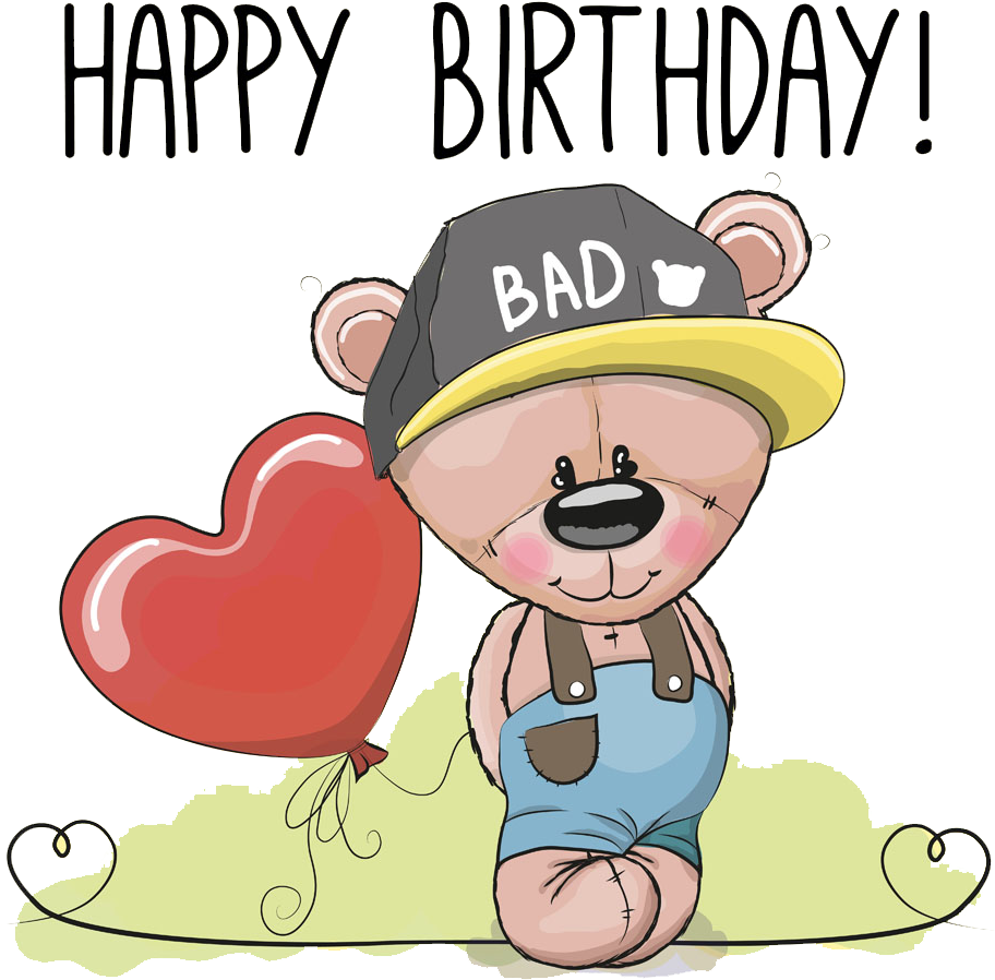 Bear Birthday Greeting Card Clip Art - Teddy Bear (1000x1000)