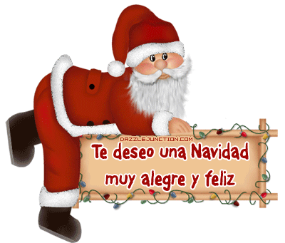 Christmas Card Greetings In Spanish] Christmas Greeting - Father Christmas Gifs Animated (383x335)
