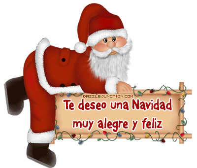 Christmas Card Greetings In Spanish] Christmas Greeting - Father Christmas Gifs Animated (383x335)