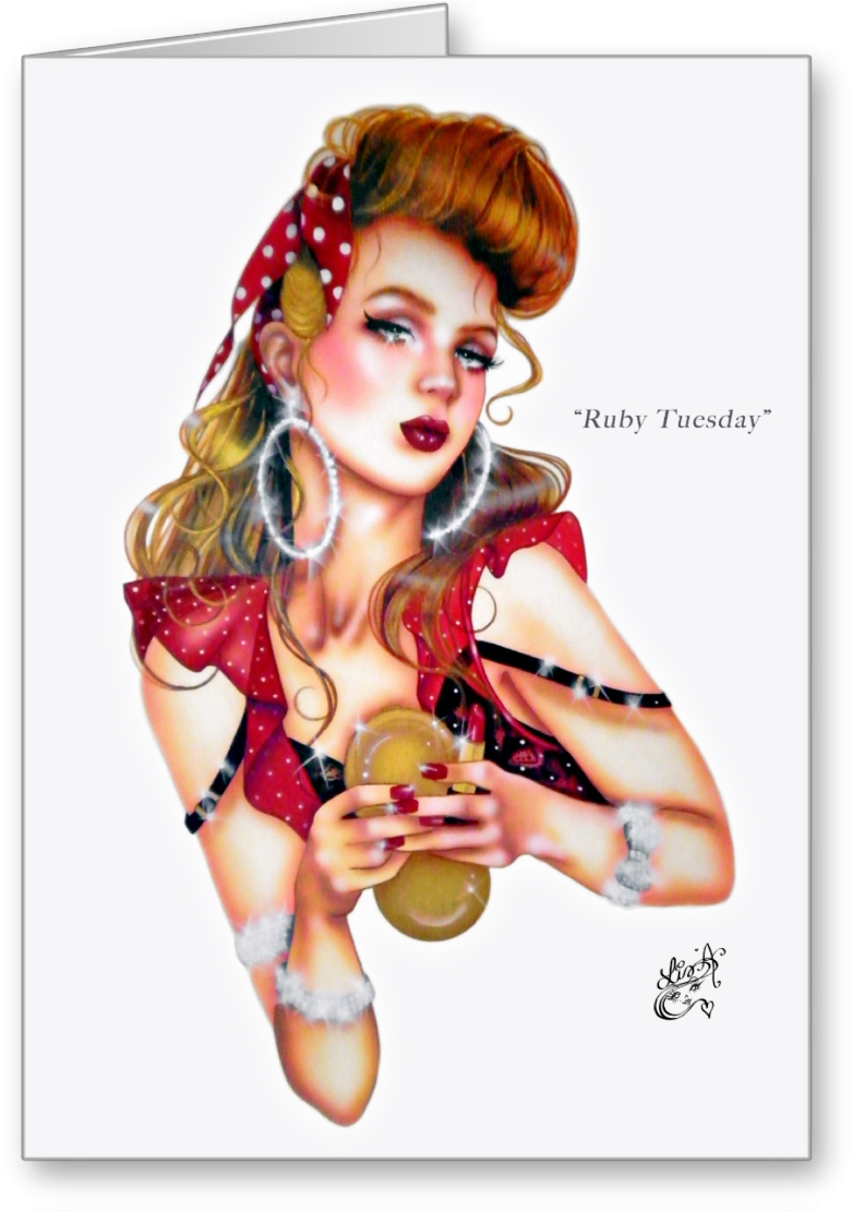 Ruby Tuesday By Elizabeth Austin Greeting Card - Ruby Tuesday By Elizabeth Austin Greeting Card (1198x1198)