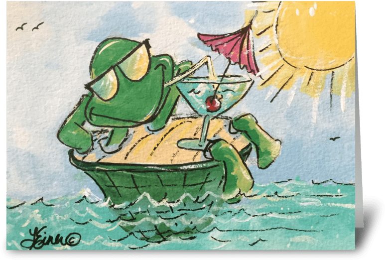 Dip Your Toes Greeting Card - Dragon Boat (848x698)