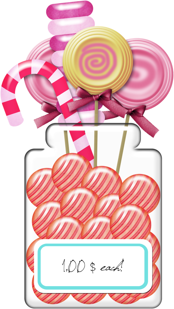 Cupcake & Bolos E Etc - Candy Jars Clipart (578x1024)