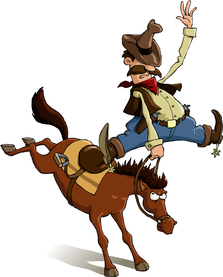 Horse Cowboy Cartoon Equestrianism - Cartoon Cowboy On Horse (1000x1000)