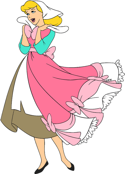 Pin Ww Clipart Com - Cinderella Pink Dress Clipart (500x696)