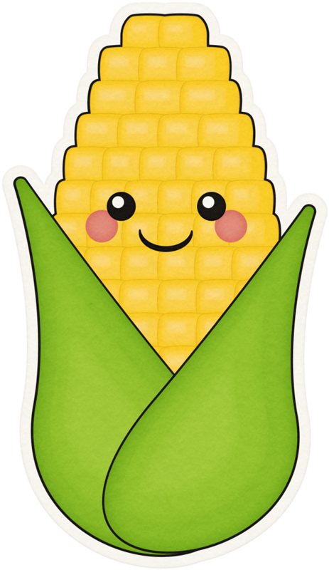 Kaagard Veggiegarden Corn Face Sticker - Cartoon (463x800)