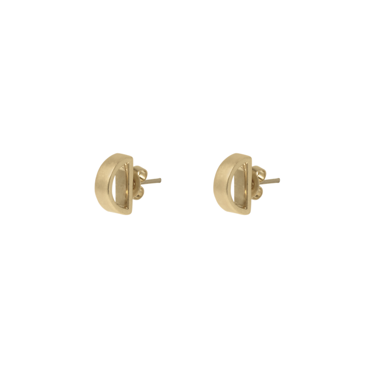 Cut Out Half Circle Studs In Brass - Brass (742x742)