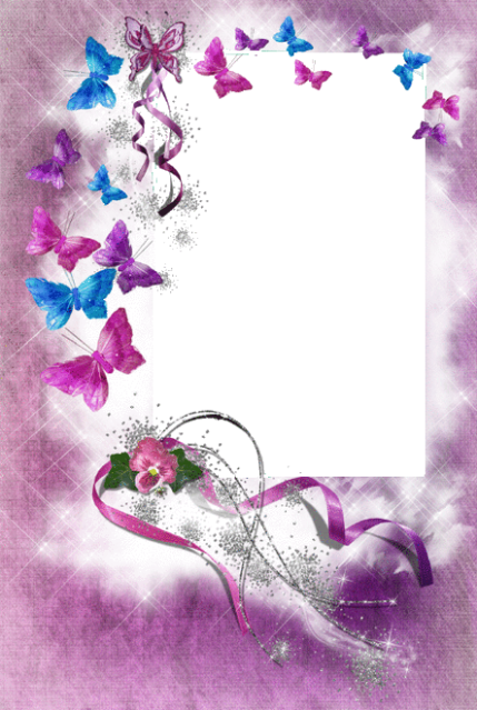 Pink Butterfly Border Png - Fundos Coloridos Para Montagens (429x639)