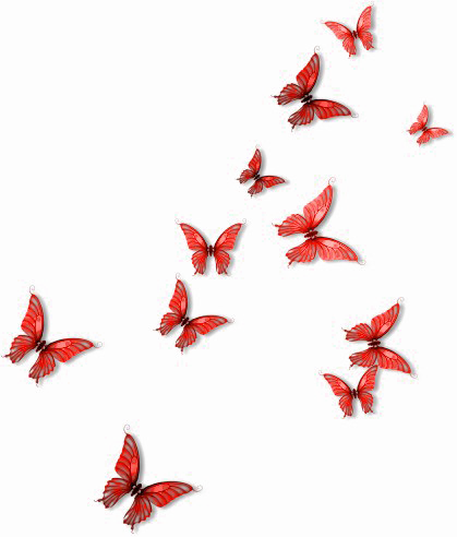 Red Butterfly Png Picture - Red Butterflies Png (419x492)